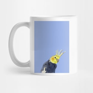 Cockatiel Watercolor Illustration with a violet background Mug